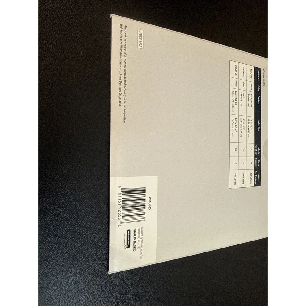 Mainstays Laser/Inkjet Address Labels 25 Sheets 750 Labels